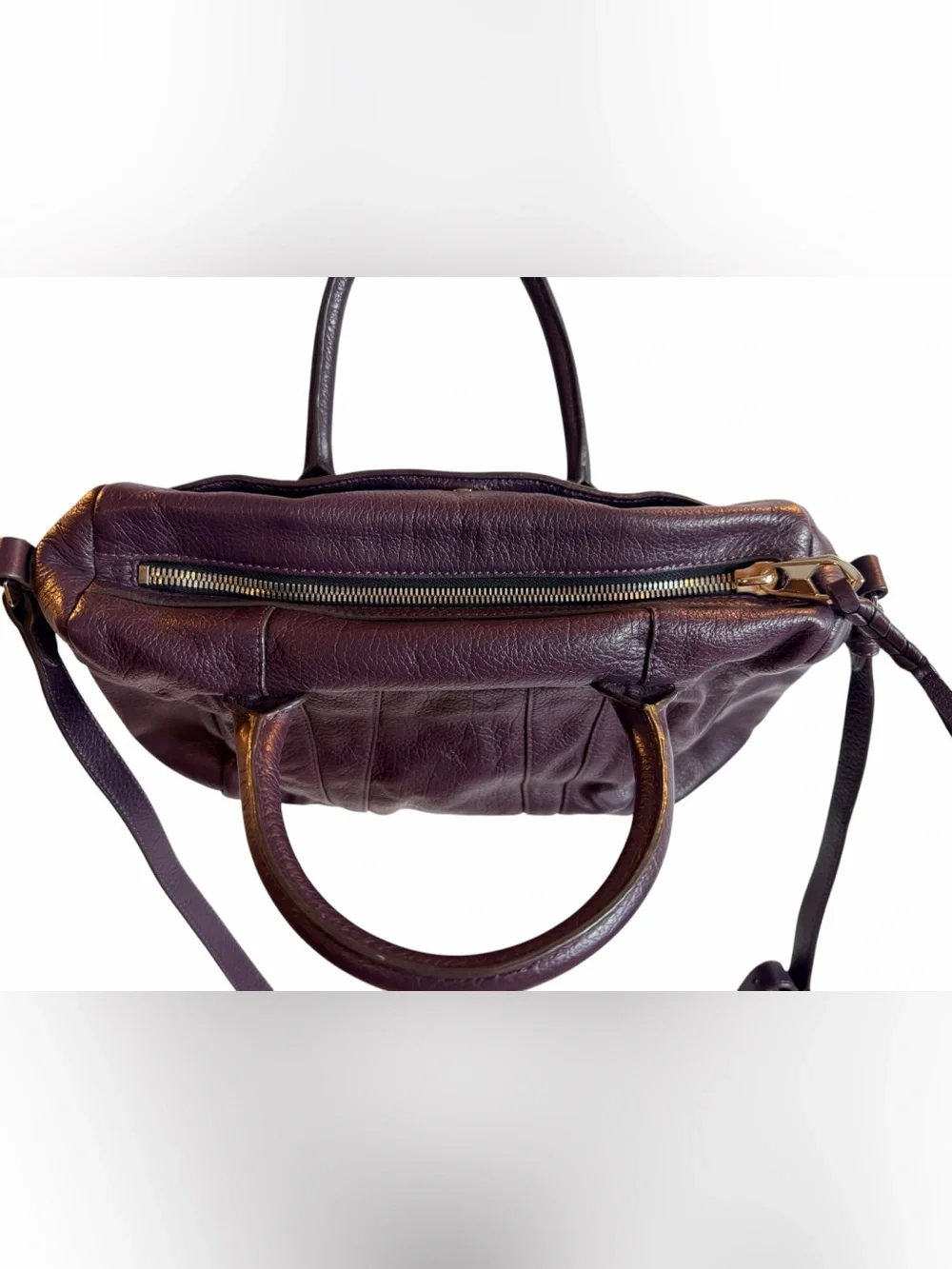 orYANY Burgundy Pebbled Leather Satchel Crossbody Shoulder Bag